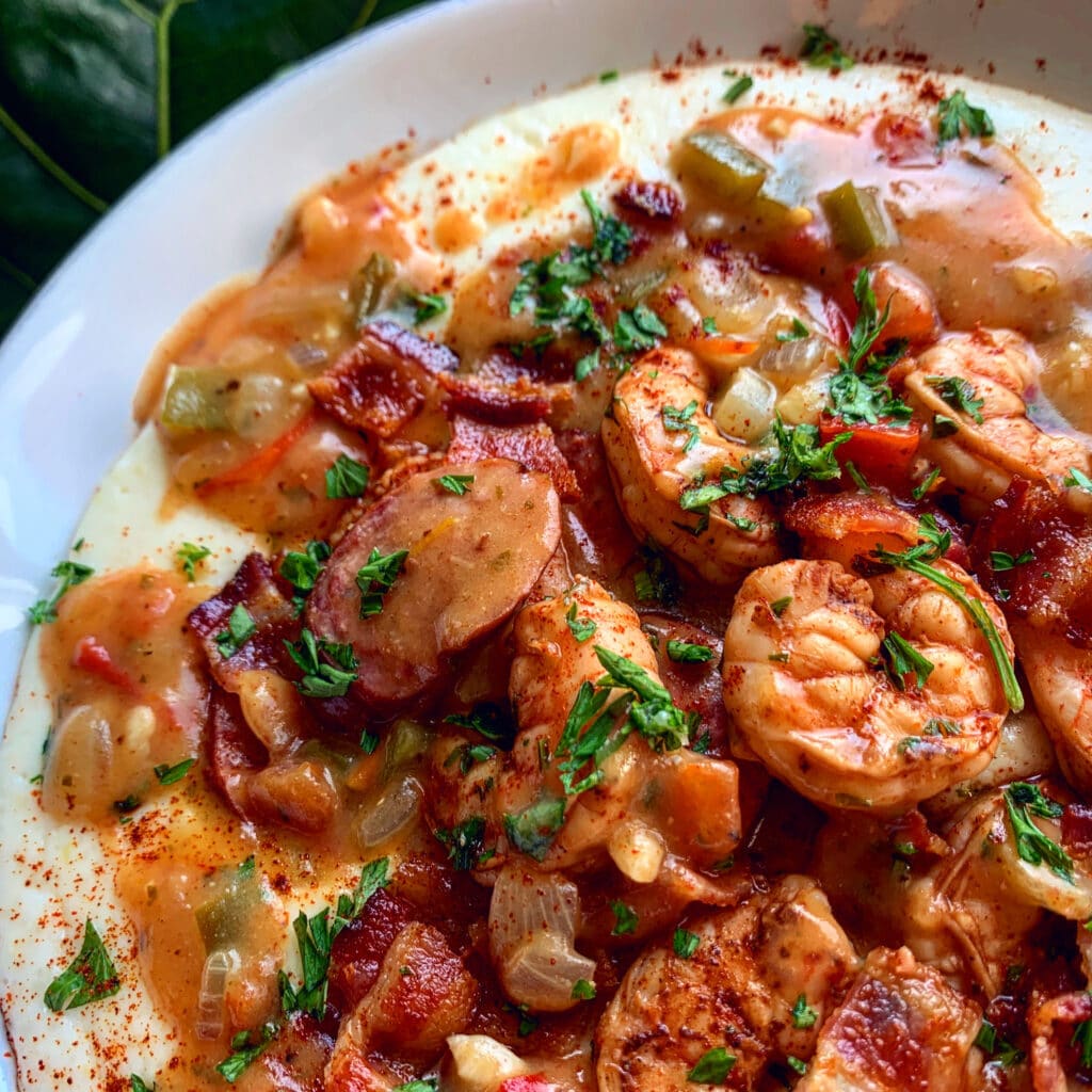 Southern Shrimp and Grits w/ Creole Sauce Recipe - Let's Eat Cuisine