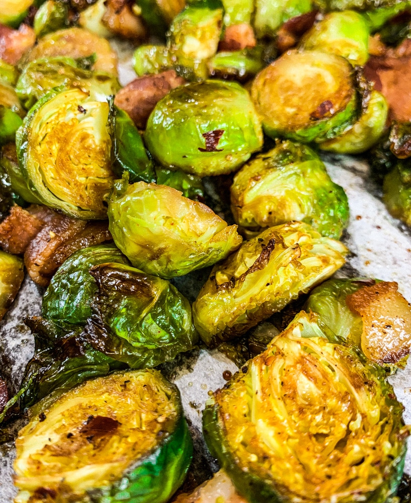 Oven Roasted Brussel Sprouts with Bacon Let's Eat Cuisine