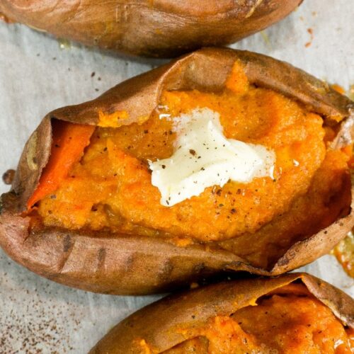 Twice Baked Sweet Potatos - Let's Eat Cuisine