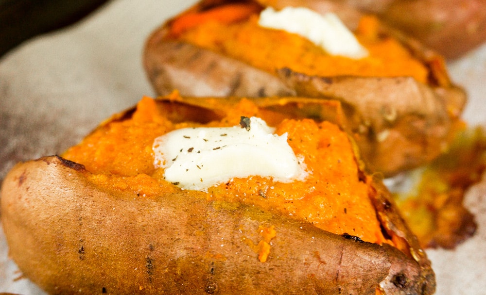 Twice Baked Sweet Potatos - Let's Eat Cuisine