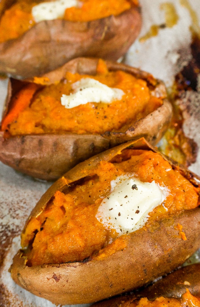 Twice Baked Sweet Potatoes - Let's Eat Cuisine