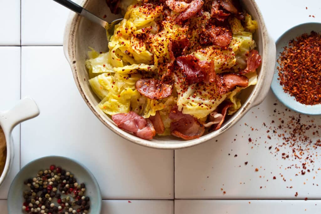 Smoked Turkey Bacon Cabbage