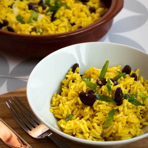 Yellow Rice and Red Beans