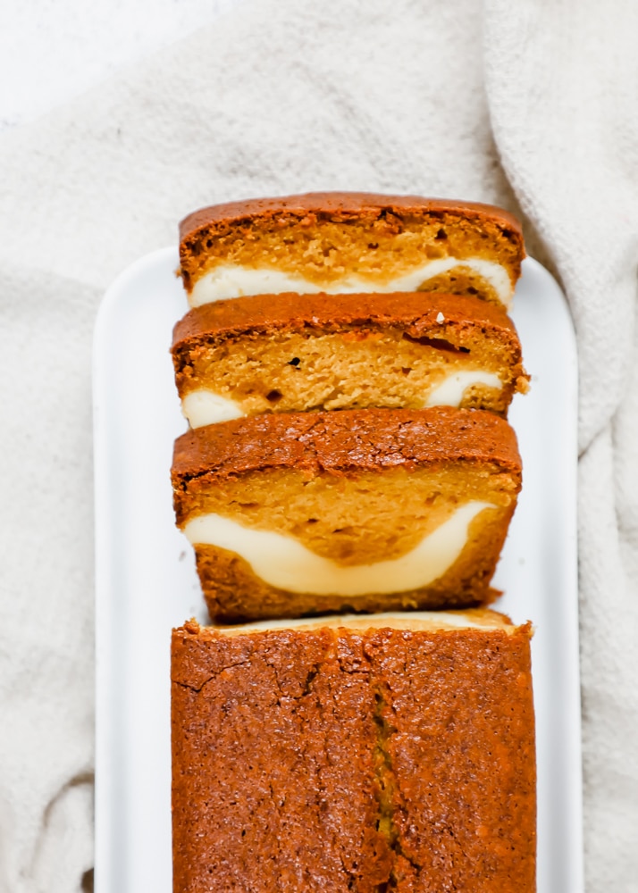 pumpkin cake with cream cheese filling
