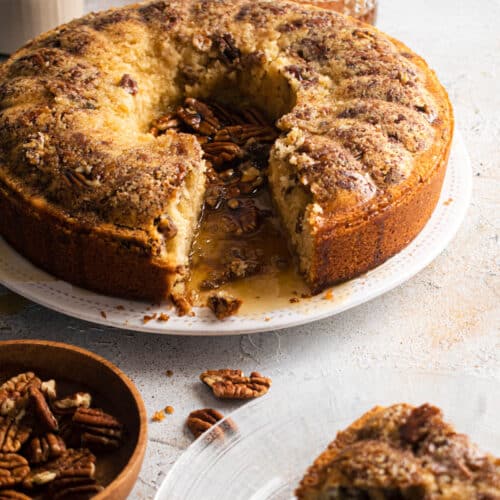 Rum Cake with Glazed Pecan Topping | Karen's Kitchen Stories