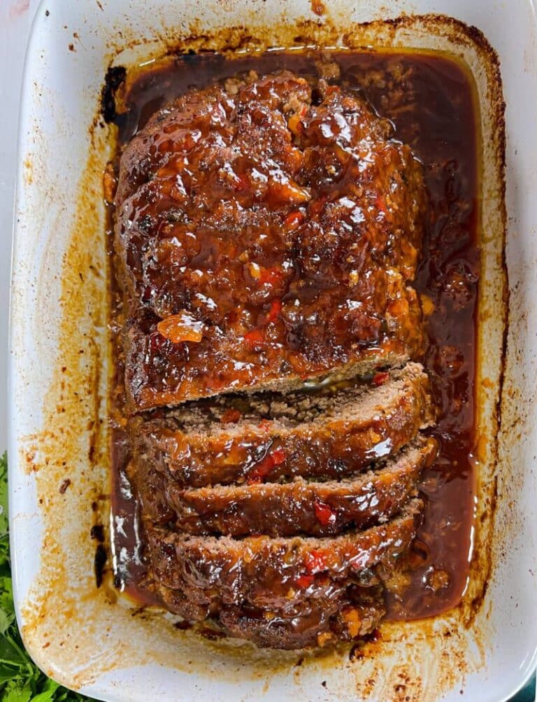 The Best Bourbon Glaze Meatloaf Let's Eat Cuisine