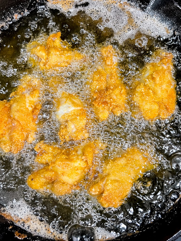 deep frying wings