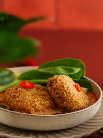 Cod Fish Patties with Red Curry Sauce-8